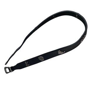 Warner Bros WB Belt Black Leather Metal Characters 30 Taz Bugs Wile E Tweety